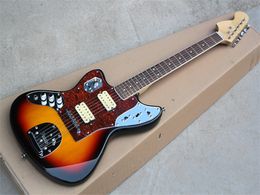 Factory Custom Left Handed Sunset Colour Electric Guitar with Rosewood Fretboard,Red pearl pickguard,offering Customised service