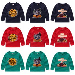 Halloween Baby Shirts Treat or Trick Toddler Boy T Shirt Long Sleeve Baby Girl Tops Hallowmas Children Clothes Baby Clothing 24 Designs 4317