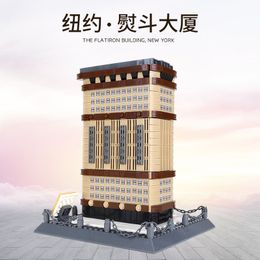 Wange 4220 Famous Architecture New York Flatiron Building Granule Assembled Building Blocks House Model Toy for Children