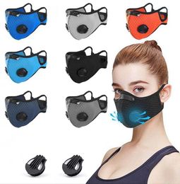 Cycling Face Mask Mesh Mask With Breathing Valve Sport Riding Masks PM2.5 Anti-dust Pollution Mask WITH Activated Carbon Filter GGA3574