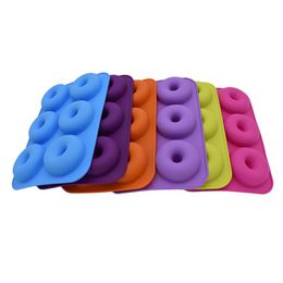 6 Cavity Silicone Donut Baking Tray Non-stick Doughnut Mould Making Tool Baking Heat-resistant Reusable Kitchen Gadgets