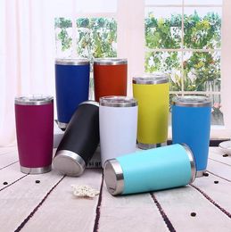 20oz Stainless Steel Mug 13 Colors Double Wall Travel Mugs Insulated Water Bottle Beer Tumbler with Lid Coffee Mugs Sea Shipping 100 OOA8089