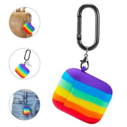 rainbow silicone earphone case for airpods 1 2 pro charging box protective cover antifall dustguard shell for airpods