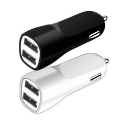 Dual USb Car Charger Cigarette Universal Auto Power Adapter Chargers For iphone 14 15 12 13 Samsung s8 s9 s10 S23 S24 htc lg android phone