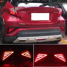 2PCS LED Reflector For Toyota C-HR CHR 2016 2017 2018 2019 2020 Car Rear Fog Lamp Bumper Light Auto Bulb Brake Light