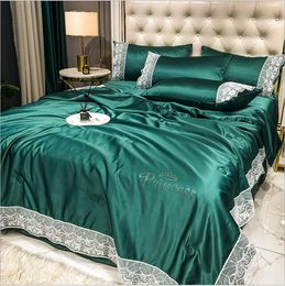 Designer Bed Comforters Sets Luxury Bedding Set Satin Silk Bedding Sheet Twin Single Queen King Size Bed Sets Bedclothes
