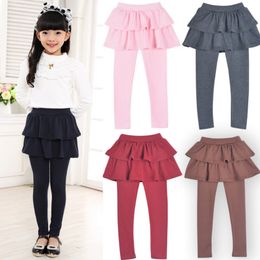 Girls Skirt Pants Solid Toddler Girl Culottes Tutu Ruffle Children Skirt Pants Cake Trousers Cotton Infant Leggings 7 Colours DW4568