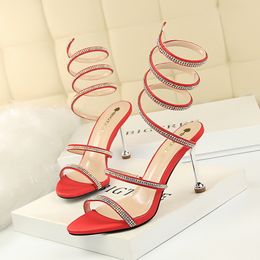 Fashion Women Sandals Female Rivet Stiletto Shoes High Heel Sequins Cozy Dress Sexy Party Sandalias Shoe