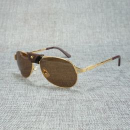 Vintage Santos Sonnenbrille Männer Doppel Strahl Oval Niet Sonnenbrille Frauen für Club Outdoor Metall Rahmen Gafas Oculos Zubehör