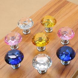 Fashion Hot Clear Crystal Knob Cabinet Pull Handle Drawer Kitchen Door Wardrobe Hardware Free Shipping LX2381