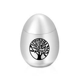 Titanium Steel Tree of Life Cremation Urns Ashes Holder Keepsake Memorial Mini Urn Funeral Urn Pendant of Egg shaped