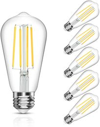 Antique Vintage LED Light Bulbs, ST64 2W 4W 6W 8W Edison Led Bulb Daylight White 4000k, E26 Medium Base LED Filament Bulbs