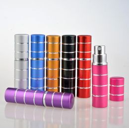 5ml Anodized Aluminum Silver Ring Glass Perfume Bottle Atomizer Empty Glass Refillable Spray Vial SN1239