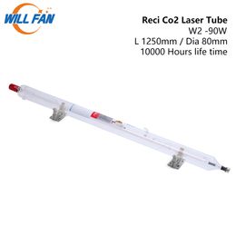 Will Fan Reci W2 80W 90W Co2 Laser Tube Length 1250mm Diamete 80mm For Laser Engraving Cutter Machine .10000 Hours Life Time