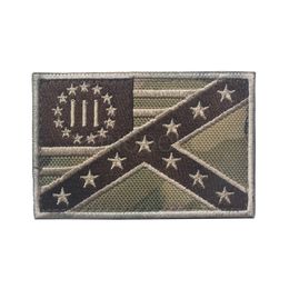 Embroidery Patch Three Percenter US UK Flag Morale Patch Tactical Emblem Badges Embroidered Patches For Jackets Backpack