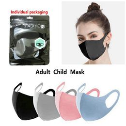 Anti Dust Face Mouth Cover Adult Kids PM2.5 Designer Mask Respirator Dustproof Anti-bacterial Washable Reusable Ice Silk Masks 200pcs