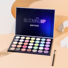 Beauty Glazed Blooming UP Professional Colorful Eye shadows Makeup 35 Bright Colorful Matte Eye shadow Shimmery Silky Powder 20set/lot DHL