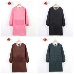 Women Home Letter Printing Apron Long Sleeve Cooking Baking Aprons Waterproof Kitchen Breathable Restaurant Aprons BC BH0473