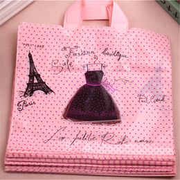 High-density Polythylene Eco-friendly Eiffel Tower Packaging With Handles 20pcs/lot 29*35cm Large Plastic Shopping Bags