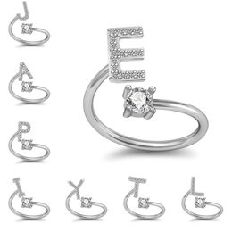 Diamond A-Z English Letter Ring Open Initial engagement rings for women fashion jewlery will and sandy