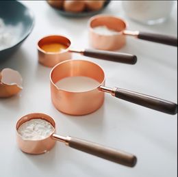 Rose Gold Coffee Milk Pot measuring spoon quantitative brass suit gram scale spoons baking cup