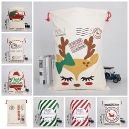 Christmas Gift Bags Monogrammable Santa Sack Bags Drawstring Sacks Bag Reusable Gift Organizer Deer Unicorn NEW 36 Designs 1000pcs DW5539