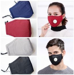 Cotton Reusability Washed Mask Adjustable Pure Colour PM2.5 Breathing Philtre Masks With Adult Outdoor Prptective Mouth Cover LJJP182