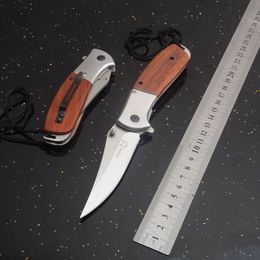 DA70 Brand Camping Folding knife Wood Handle Outdoor Pocket EDC Huntiing Survival Knives Gift