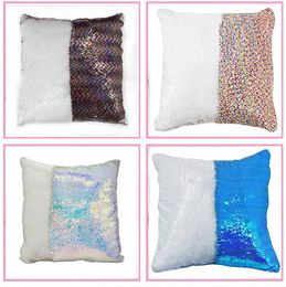 Home Decor 40X40cm Colour Changing Reversible Pillow Case DIY Mermaid Sequin Colourful Cushion Cover Magical Throw Pillowcase