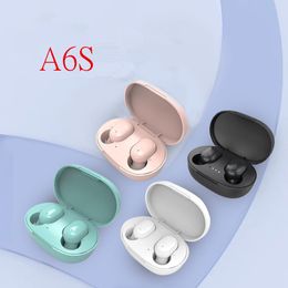 A6S Macarons Colorful Wireless Bluetooth 5.0 Earphones Stereo Earbuds Headset With Charging Box Sport Handsfree Headset for Mobile Phone