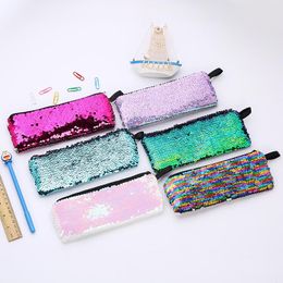 Reversible Mermaid Sequins Pencil Case Colourful Glitter Pencil Bag For Girls Gifts Pencilcase Stationery Pen bag Party Gift