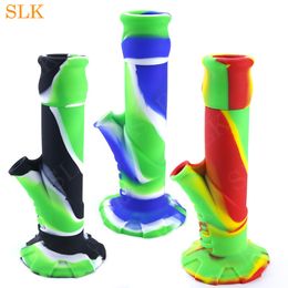 10.63 inch Short hookah Silicone water pipes Smoke bong glass oil burner pipe With glass bowl glass downstem Bubbler Philtre Smoking pipes