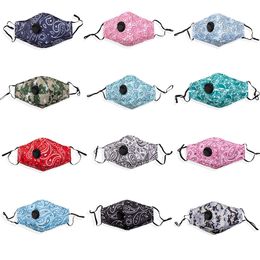 Paisley camouflage designer face mask adjustable protective mask dust and haze with PM2.5 filter cross-border breathable face masks