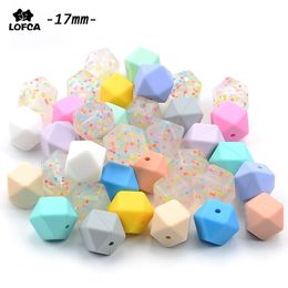 Wholesale Large Hexagon Loose Silicone Beads for Teething Necklace Silicone Teething Beads For Baby Teether BPA Safe Loose Beads T200730