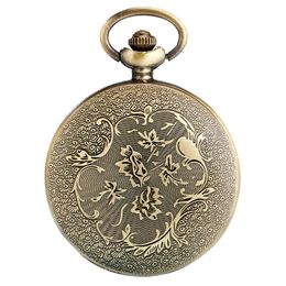 Steampunk Antique Hollow Out DAD Father Watch Men's Quartz Analogue Pocket Watches Necklace Pendant Chain Gift181z