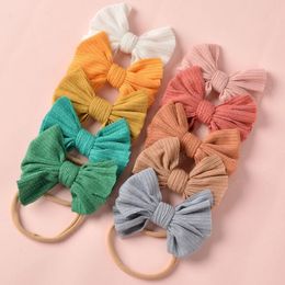 15 Colors Baby Girl Bow Nylon Headbands Infant Newborn Toddler Hairbands Bows Headwrap Children Hair Accessories Christmas Gift