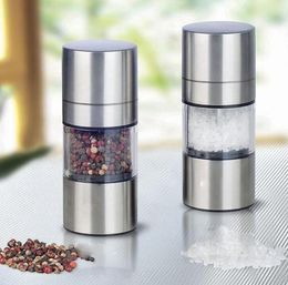 500pcs Stainless Steel Manual Salt Pepper Mill Grinder Portable Kitchen Mill Muller Home Kitchen Tool Spice Sauce Grinder Pepper Mill #33514