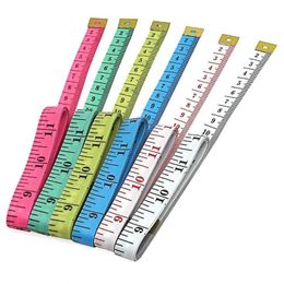 1000pcs 60 inch 150cm Double-Scale Double Sides Soft Tape Measure Body Measuring Tailor Ruler sewing Tool Flat mixed Colors