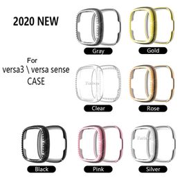 Screen Protector Soft Cover for Fitbit Versa 3/ Sense Watch Case Lightweight PC Bumper Scratch-resistant Shell Accessories