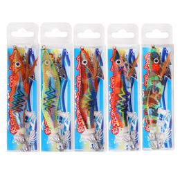 20Pcs Luminous Jigs Lure Fishing Shrimp Lure Bait Lead Sinker Squid Hook Jigs Octopus Cuttlefish Shrimp Baits Size 2.5#3# T200602