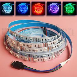 Super Bright 5050 SMD RGB LED Flexible Strip Light Tape Ribbon String IP20 60LEDs/m Non Waterproof Indoor Multiple Color Changing Christmas Sign