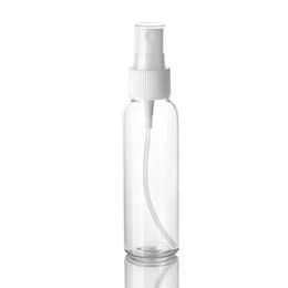 Empty 60ml 2Oz. Clear Plastic Mist Spray Bottle,Travel Perfume Atomizer for Cleaning Solutions (Spray Bottles, White+Clear) LX2872