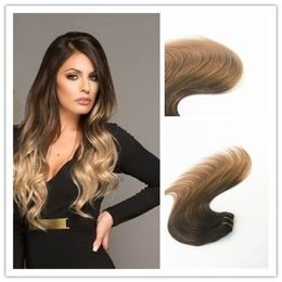 high quality clip in hair extensions Canada - Human Hair Clip in Hair Extension 100G Per Bundle Balayage Color #2#8 High Quality Best Selling Fashion Color Virgin Remy Hair Straight