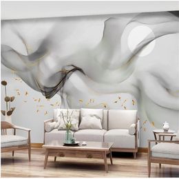 New Chinese hand-painted landscape wallpapers grey 3d wallpaper background wall decoration painting