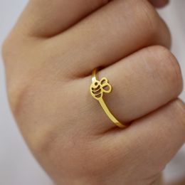 Female Male Trendy Jewelry Rings Lovely Little Gold Silver Bee Cute Ring Party Girls Gift Midi Ring Minimalist Jewelry Gifts