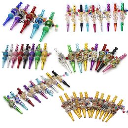 Wholesale Shisha Hookah Mouth Tips Handmade Inlaid Jewellery ball Alloy blunt holders Shisha Hookah Mouth Tips Mouthpiece Tip