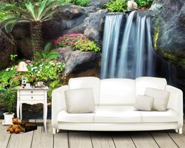 3d Landscape Wallpaper 3D Beautiful Landscape Waterfall Makes Money Romantic Scenery Decorative Silk Mural Wallpaper