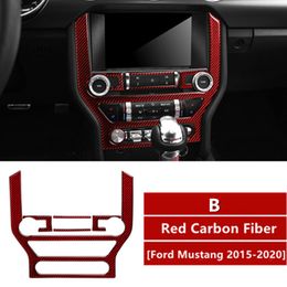 For Ford Mustang Carbon Fibre Car-styling Stickers and Decals Central Control Panel Interior Trim Cover 2015-2020 Accessories305A