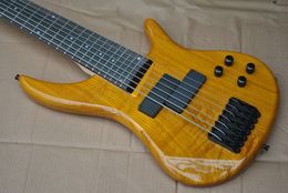 Rare 7 string one piece body Bass and rosewood Fingerboard 24 Frets,Black Hardware China Electric Guitar Bass