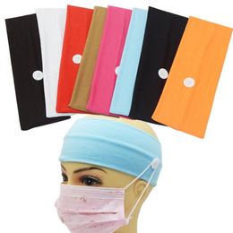 New Style Mask Holder Headband Hair Bands With Buttons For Face Mask Ear Protection Headband Mask Holder For Doctors Nurses